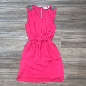 Pink Beaded Dress with pockets